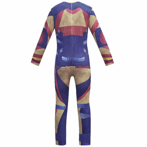 Descendants 3 Carlos Gil Cosplay Costume – Polyester 3D Printed Jumpsuit with Wig for Adults and Kids, Ideal for Halloween Events