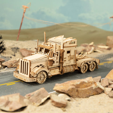 Robotime ROKR 3D Puzzle – Movable Steam Train, Car & Jeep Wooden Model Assembly Kit for Children and Adults