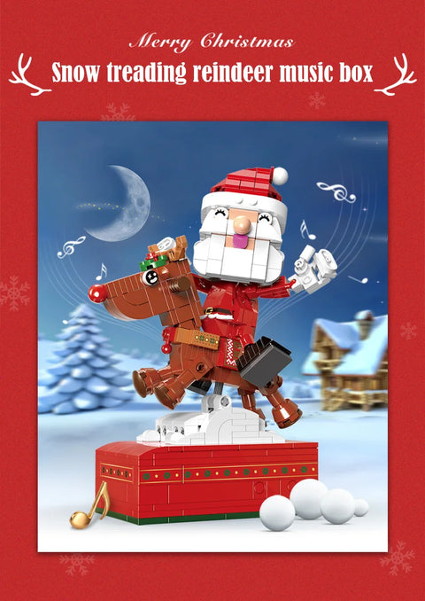 1455 Pcs City Christmas House House Building Blocks Friends Music Box Castle Train Santa Claus Tree Bricks Toys For Kids Gifts