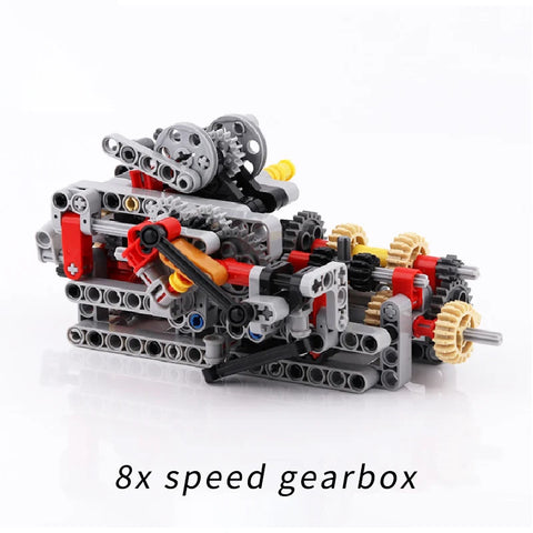 MOC DIY Electric Motor & Gearbox Kit – Technical Building Blocks for Mechanical Models