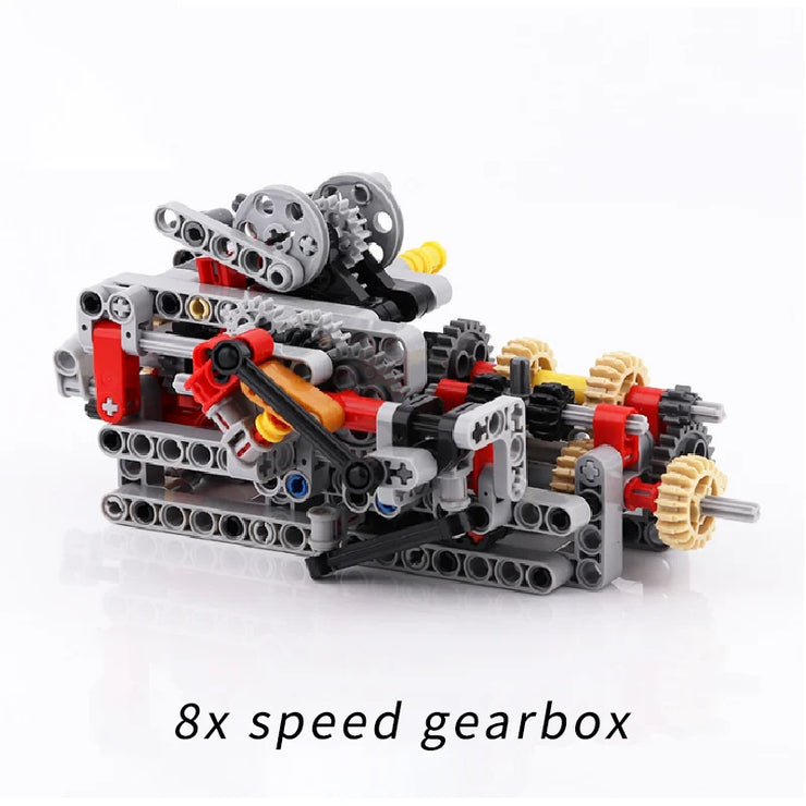 MOC DIY Electric Motor & Gearbox Kit – Technical Building Blocks for Mechanical Models