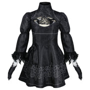Big Size Yorha 2B Cosplay Costume Black Leotard Dress 2B Full Set Halloween Shojou Magical Girl Outfits Wig Gloves Eyemask Socks