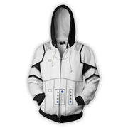 R2-D2 Cosplay Hoodie – Robot Sweatshirt with Zipper, Inspired by Darth Vader and Stormtrooper for Men and Women
