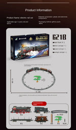 Retro Steam Train Track Set – Electric Locomotive with Smoke, Lights, Sound, Cargo Cars & Tracks for Kids