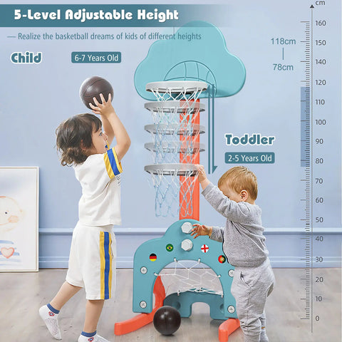 ERGOMASTER Basketball Hoop Set Stand 3-In-1 Sports Kid Center
