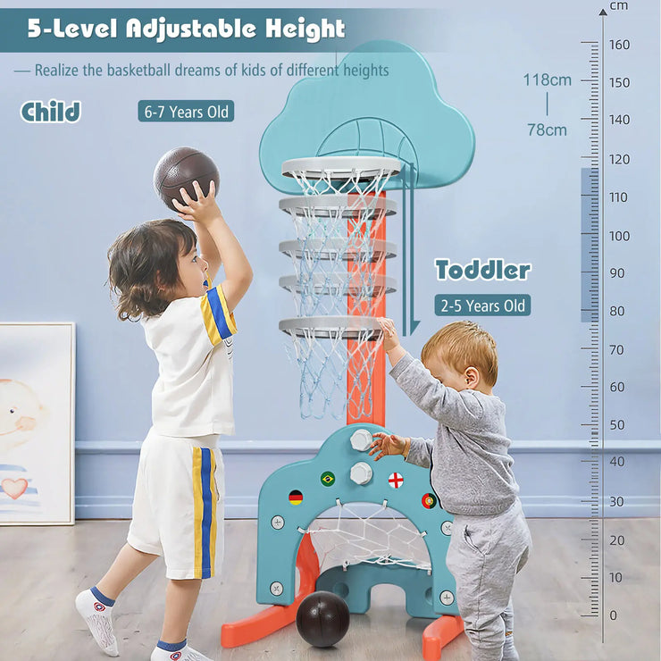 ERGOMASTER Basketball Hoop Set Stand 3-In-1 Sports Kid Center