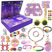 Christmas Advent Calendar Box Princess Dress Up Headwear Jewelry Set cute unicorn toys 24Days Countdown Calendar Xmas Gifts
