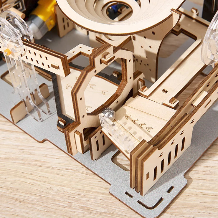 3D Wooden Marble Run Set – DIY Assembly Mechanical Model Kit