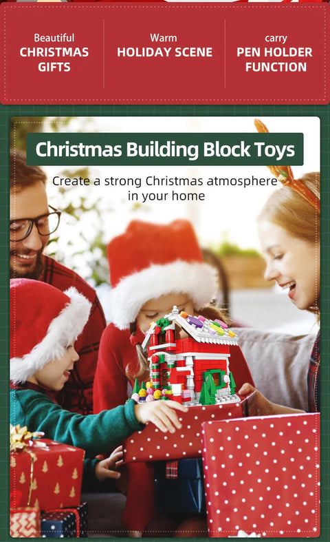 1084pcs New City Creativity Winter Village Christmas House Christmas ART House Model Building Blocks Bricks Kids Toys Christmas Gifts