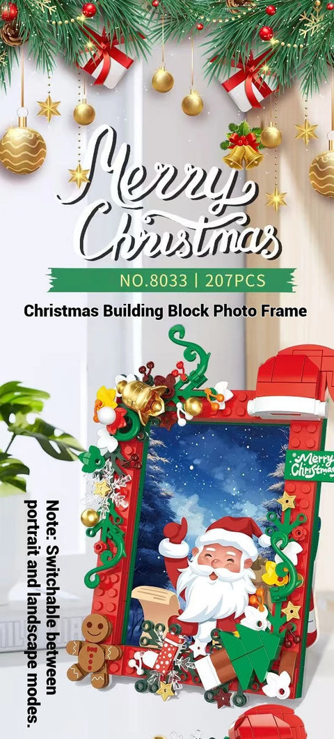 207pcs DIY Santa Claus Photo Frame Building Blocks Set, Holiday Gift, Christmas Decorations