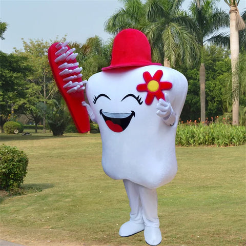Tooth Mascot Costume – Dental Care Cosplay for Health Education, Advertising & Role Play Events