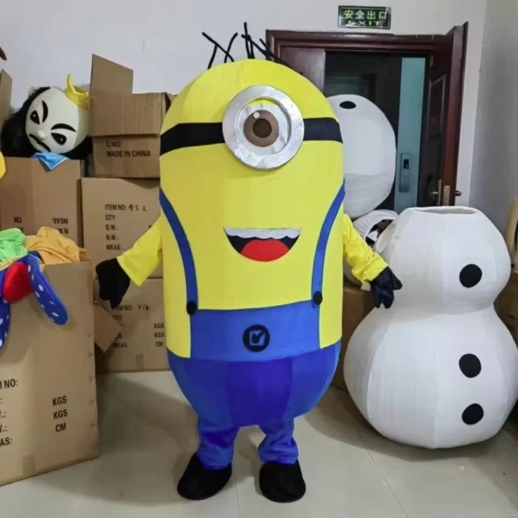 Yellow Minion Mascot Costume – Adult Cosplay Suit for Carnival, Parties, Performances & Halloween Events