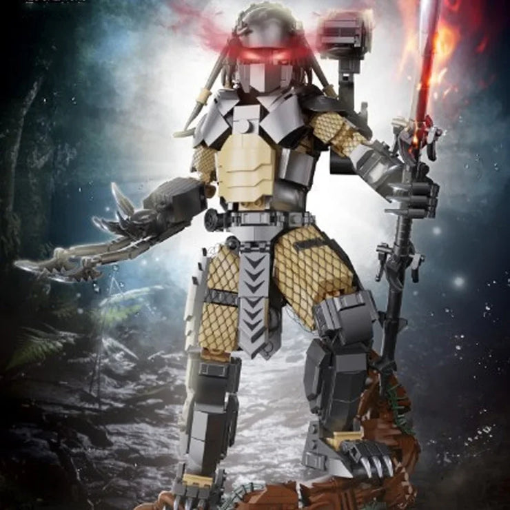 978-Piece Alien Warrior Building Block Set – Creative Assembled Ornament with Joint Mobility, Educational DIY Monster MOC Toy Bricks