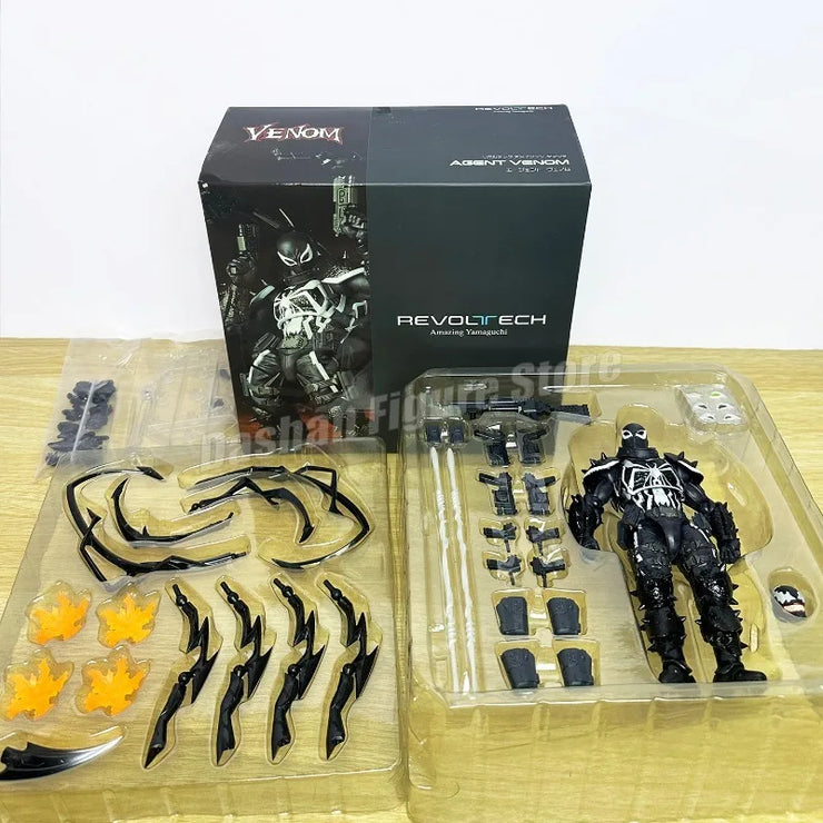 Amazing Yamaguchi Revoltech Agent Venom Action Figure – Superhero Eugene Thompson Model Toy, Perfect Gift Collection