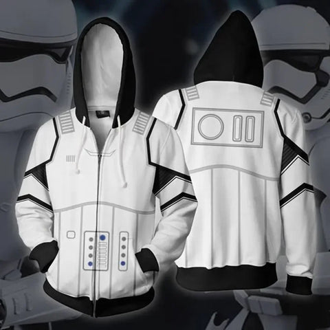 R2-D2 Cosplay Hoodie – Robot Sweatshirt with Zipper, Inspired by Darth Vader and Stormtrooper for Men and Women