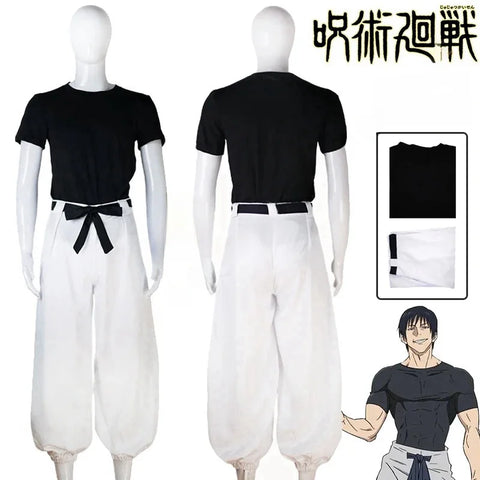 Toji Fushiguro Cosplay Costume – Jujutsu Kaisen Season 2 Uniform with Wig for Men and Women, Ideal for Halloween or Role Play