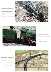 Classic Electric Train Set – Retro Steam Locomotive with Alloy Engine and Tracks for Kids