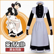 Unisex Maid Cosplay Costume – Long Lolita Apron Dress for Women and Men, Inspired by Anime and Jujutsu Kaisen Café Style