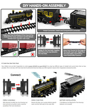 Large Electric Train Track Set – Classic Steam Engine with Lights, Sounds & Long Tracks for Kids