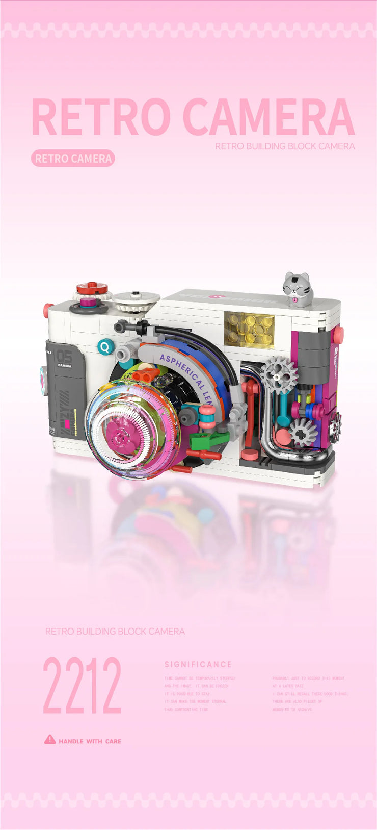 Retro DSLR Camera Assembly 500+ pieces Building Block Detachable Mechanical Trendy Punk Style Model