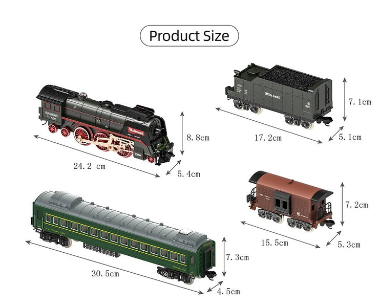 Remote Control Electric Train Set – Classic Model with Assembled Railway Tracks, Light & Sound for Kids