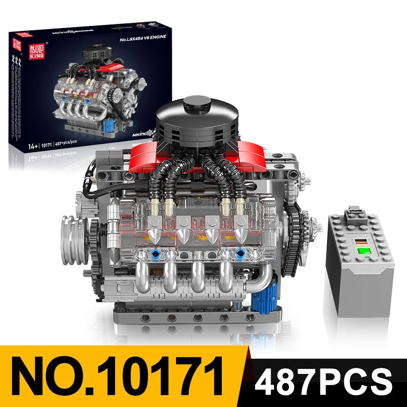 Engine Building Blocks Model Series Technical STEM Toys Moc Tank V8 Engine Supercar W16 Bricks Assembly Toy Set Kids Adults Gift