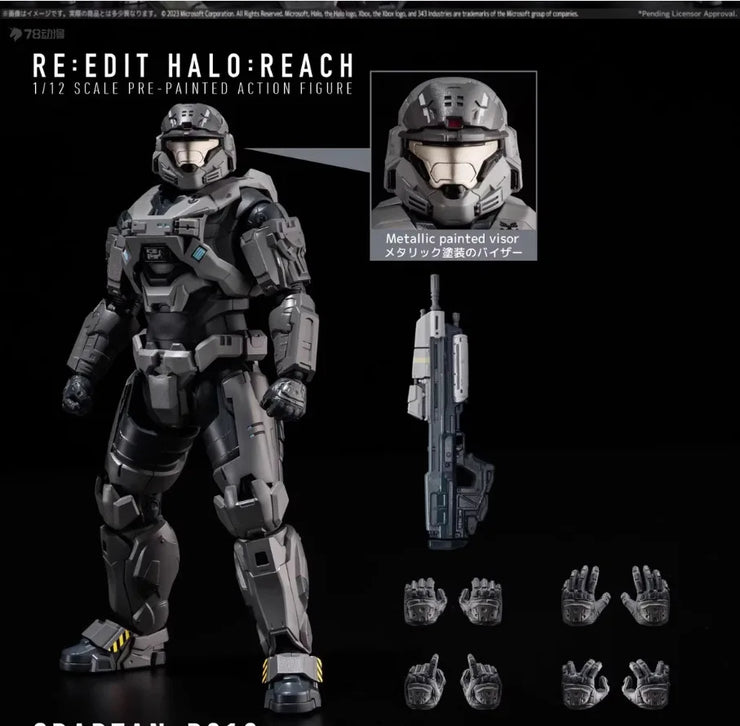 1/12 Scale Halo Action Figure - Emile-A239 Spartan-B312 Room Decoration Toy For Kids Christmas Gift Collectible Handmade Model