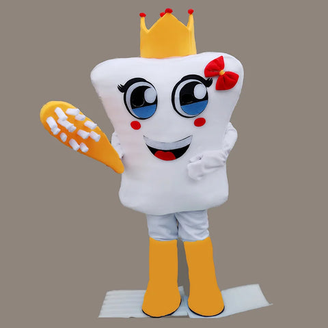 Tooth Mascot Costume – Dental Care Cosplay for Health Education, Advertising & Role Play Events