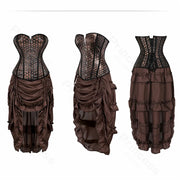 Steampunk Pirate Costume for Women – Cagalli Yulia cosplay Leather Corset Top with Drawstring Skirt Plus Size