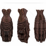 Steampunk Pirate Costume for Women – Cagalli Yulia cosplay Leather Corset Top with Drawstring Skirt Plus Size