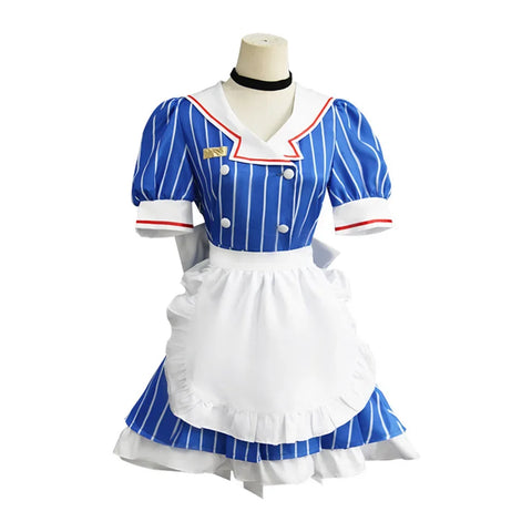 7PCS  Miku Cosplay Costumes Anime Mesmerizer Uniform Halloween Christmas Carnival Party Dressing For Women Hat Apron Accessories