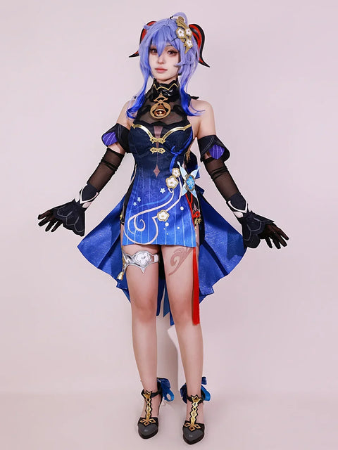 Twilight Blossom Ganyu Cosplay Costume Genshin Impact Adult Uniform Wig Anime Halloween Costumes Women Game Character Outfit