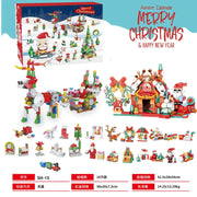 Christmas Advent Calendar Building Block Countdown 24 Days Xmas Christmas Tree Santa Deer Bricks Model Toys For Xmas Kids Gift