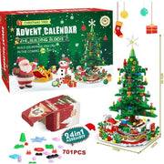 Christmas Advent Calendar Building Block Countdown 24 Days Xmas Christmas Tree Santa Deer Bricks Model Toys For Xmas Kids Gift