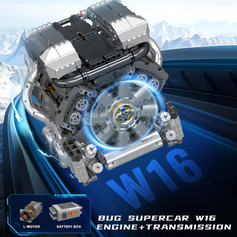 Engine Building Blocks Model Series Technical STEM Toys Moc Tank V8 Engine Supercar W16 Bricks Assembly Toy Set Kids Adults Gift