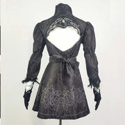 Big Size Yorha 2B Cosplay Costume Black Leotard Dress 2B Full Set Halloween Shojou Magical Girl Outfits Wig Gloves Eyemask Socks