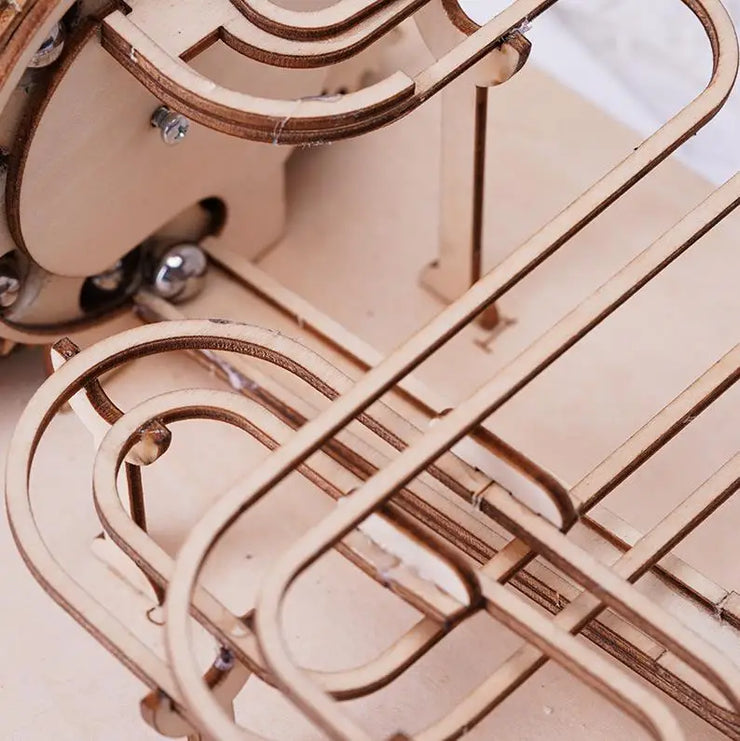 3D Wooden Marble Run Set – DIY Assembly Mechanical Model Kit