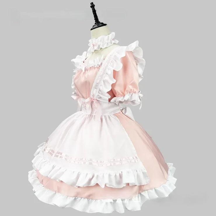 Black and White Lolita Maid Costume – Cute French Apron Dress Uniform for Cafe, Parties, and Cosplay