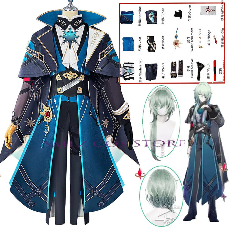 Anaxagoras Cosplay Costume – Honkai: Star Rail Uniform with Wig from Grove of Epiphany Amphoreus for Men and Women, Ideal for Halloween Events