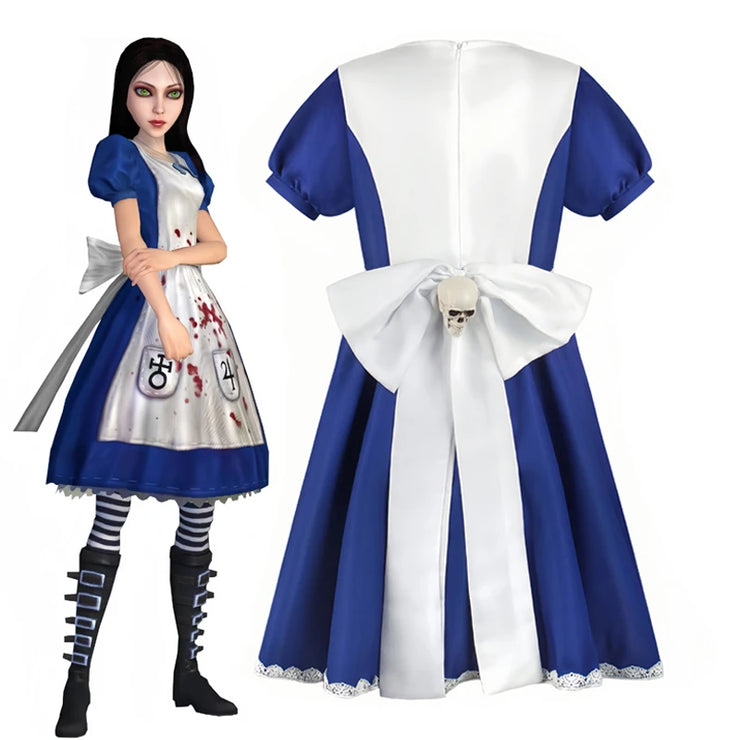 Alice Princess Cosplay Dress – Maid Apron Costume from Madness Returns for Women & Girls Halloween or Party Wear