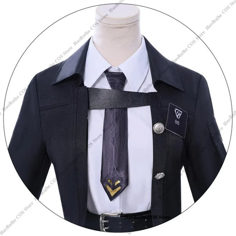Game Love and Deepspace Anime Cosplay Costume Black Fashion Wig Dress Uniform for Women Girls Halloween Party Role Play
