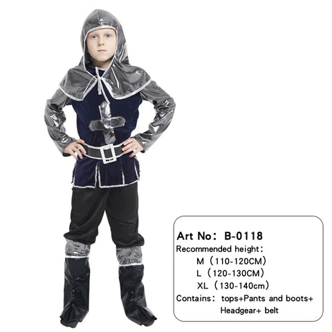 Child Greek Roman Warrior Gladiator Costume Boys Knight Cosplay Carnival Party Fancy Dress Costume only. No Weapon