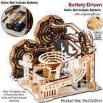 3D Wooden Marble Run Set — DIY Assembly Mechanical Model Kit (Ages 8+)