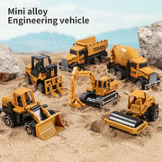 6-Piece Diecast Construction Vehicle Set – Alloy Loader, Tractor, Excavator & Trucks for Kids