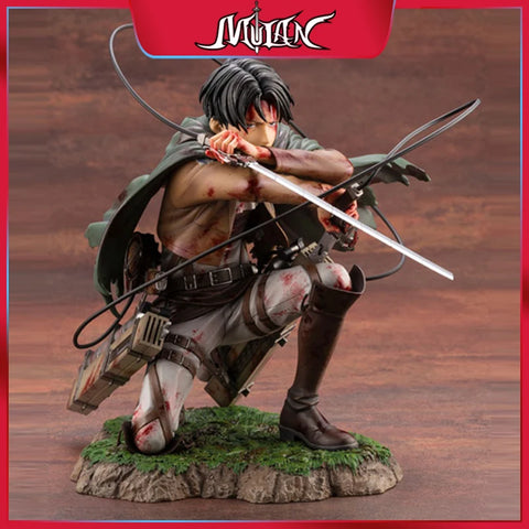 28cm Attack on Titans Levi Ackerman Action Anime Figura Kawai Eren Jaege Mikasa Ackerman The Armored Titan Figure