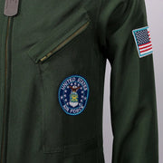 Kids Adults Top Gun Cosplay Bodysuit American Airforce Uniform Halloween Costume Army Green Military Pilot Jumpsuit With Glasses