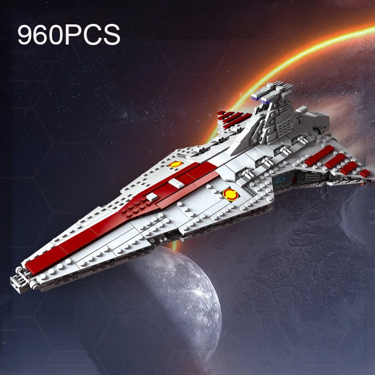 Space Battleship Building Set – 960pcs MOC Defense Ship Bricks Model Kit