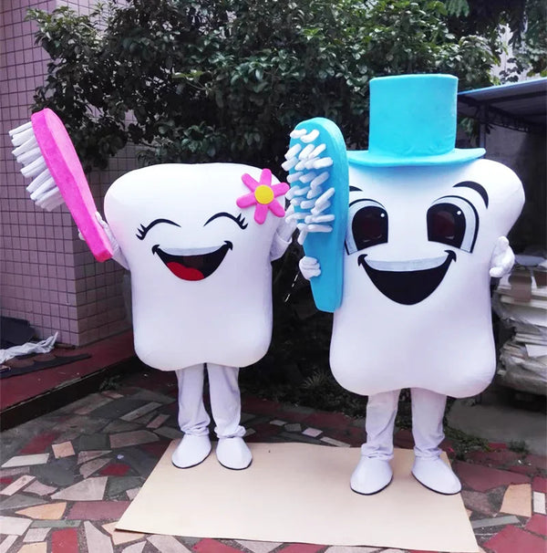 Tooth Mascot Costume – Dental Care Cosplay for Health Education, Advertising & Role Play Events
