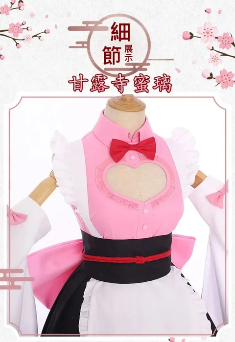 Anime Cosplay Costume Kanroji Mitsuri Kibutsuji Kimono Maid Uniforms Blade Kochou Shinobu Kamado Nezuko Dress Cosplay