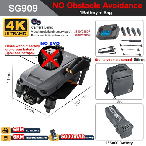 ZLL SG909 SG909MAX Professional Drone With 4K Camera GPS 3-Axis Gimbal 360 Obstacle Avoidance Touch Screen FPV Brushless RC Drone